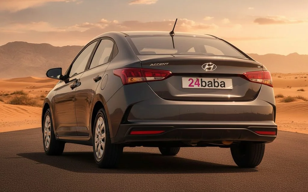 Hyundai Accent 2023 Black rear view showing taillights
