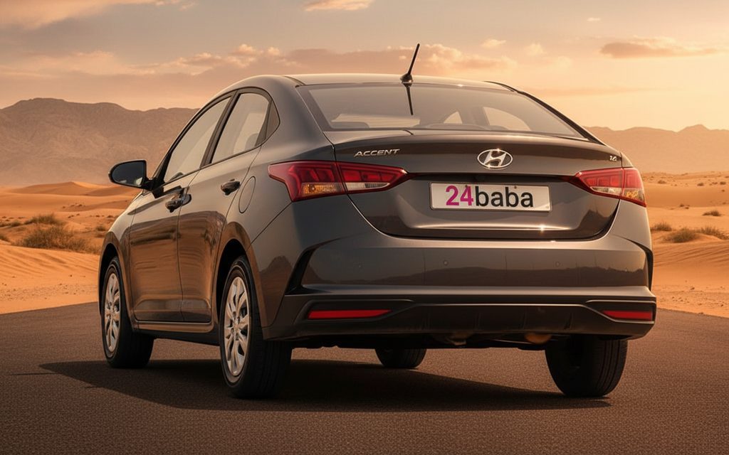 Hyundai Accent 2023 Black rear view showing taillights