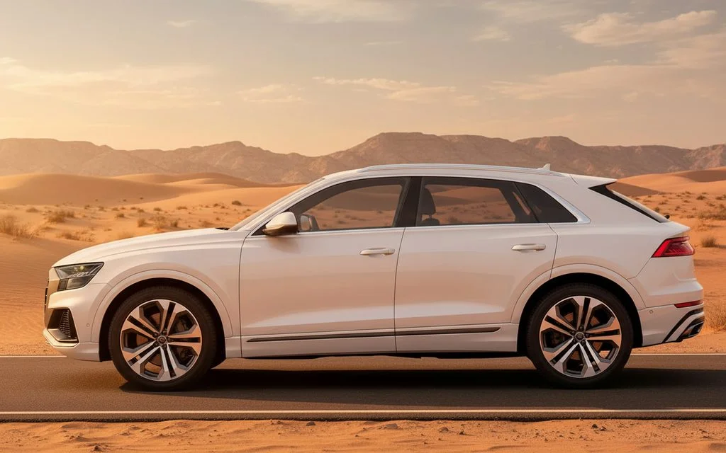 Audi Q8 2022 White side profile
