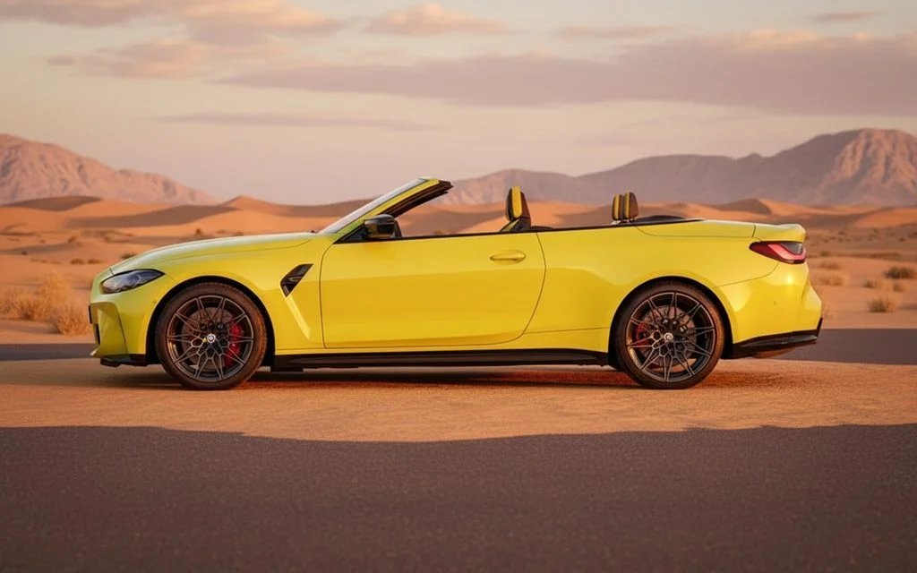 Bmw M4 2023 Yellow side profile