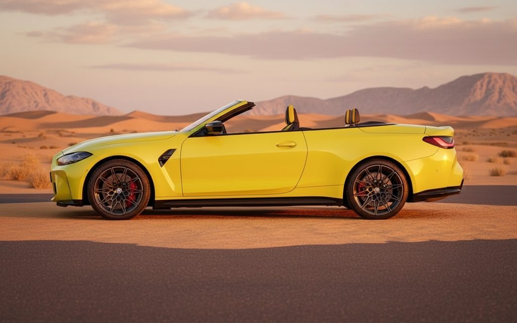 Bmw M4 2023 Yellow side profile