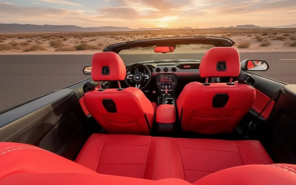 Ford Mustang 2022 leather seats and cabin – rental in Dubai