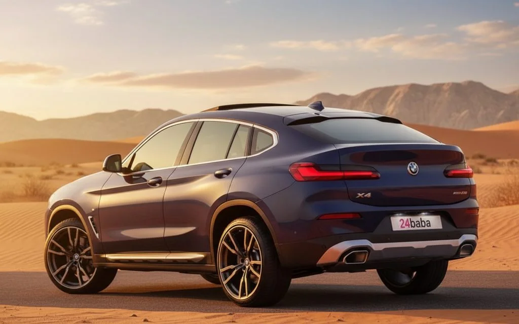 Bmw X4 2022 Blue rear view showing taillights