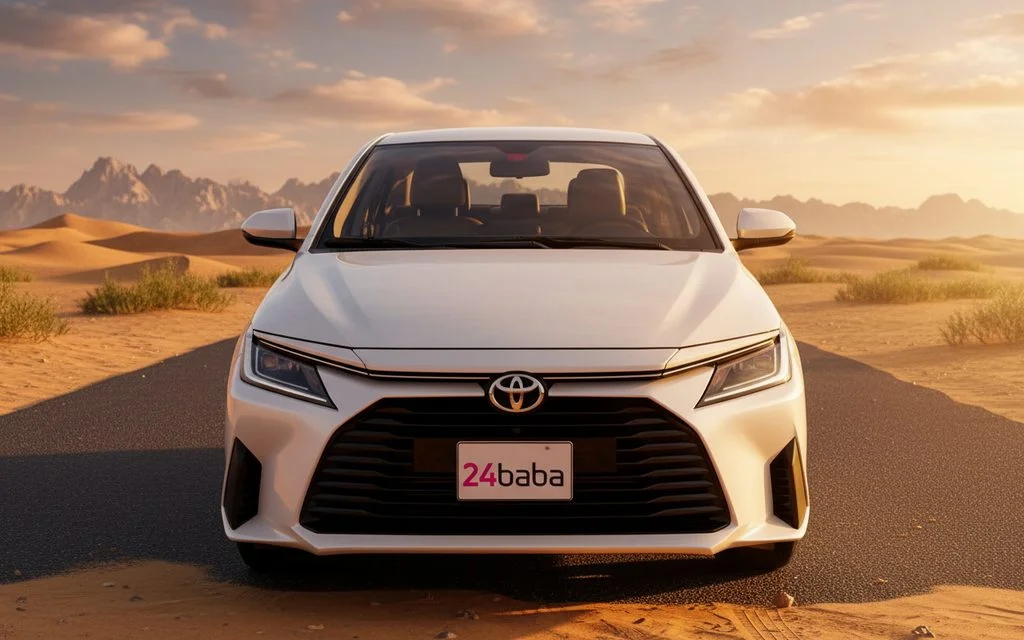 Toyota Yaris 2023 White front view with headlights