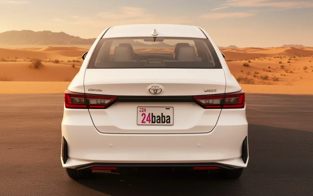 Toyota Yaris 2023 White rear view showing taillights