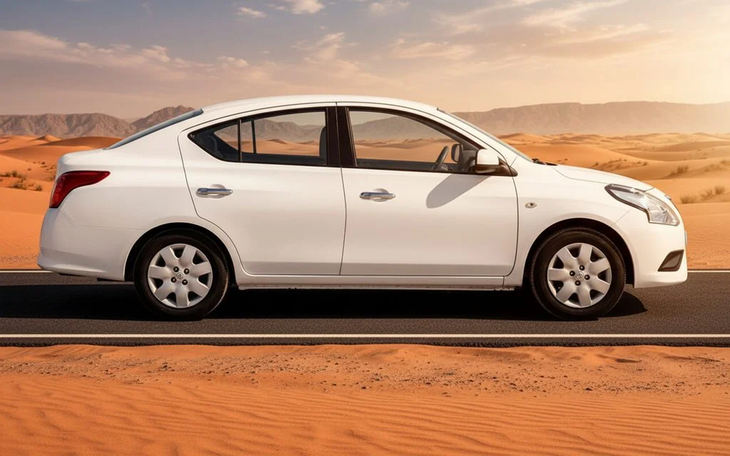 Nissan Sunny 2022 White side profile