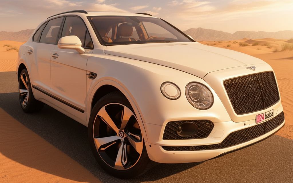 Bentley Bentayga 2025 White front view with headlights