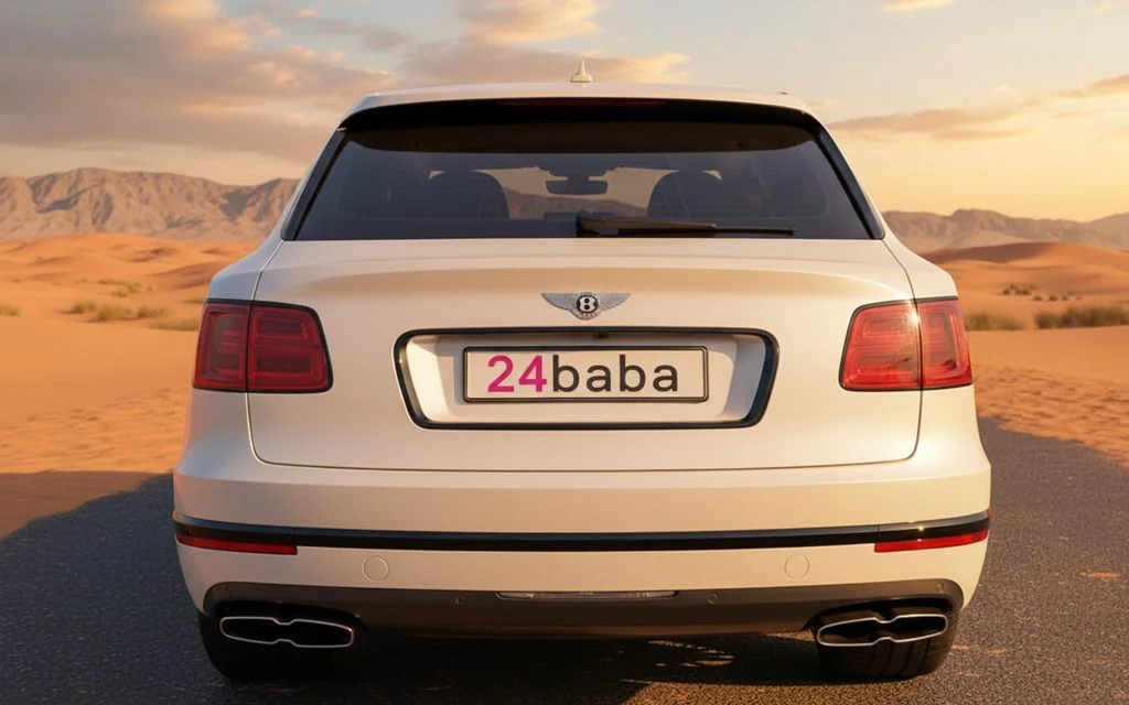 Bentley Bentayga 2025 White rear view showing taillights