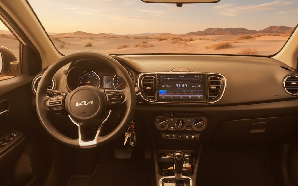 Kia Pegas 2023 interior view showing trim