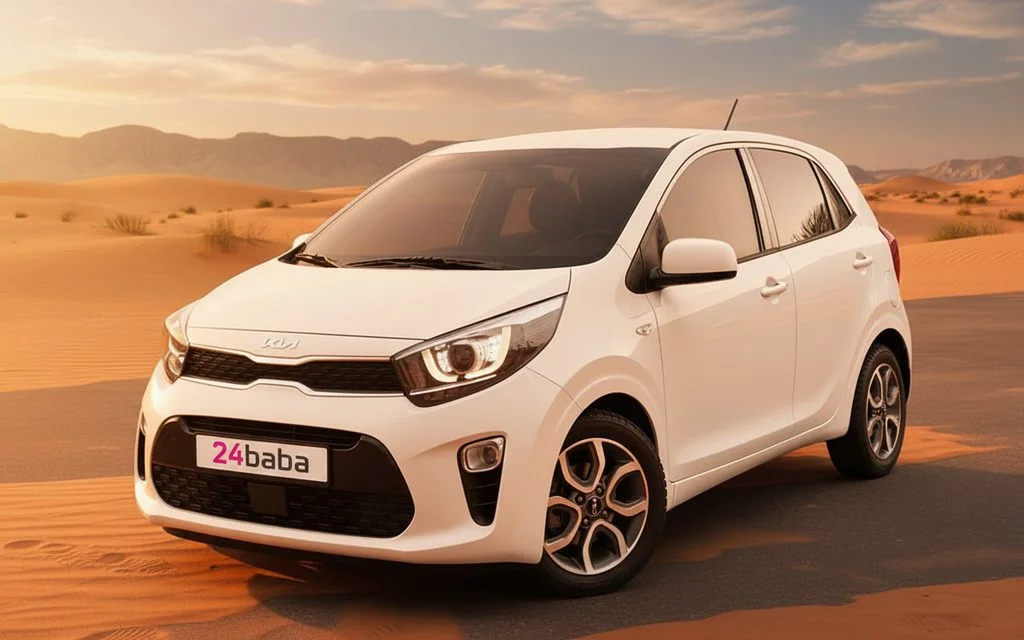 Kia Picanto 2022 White front view with headlights