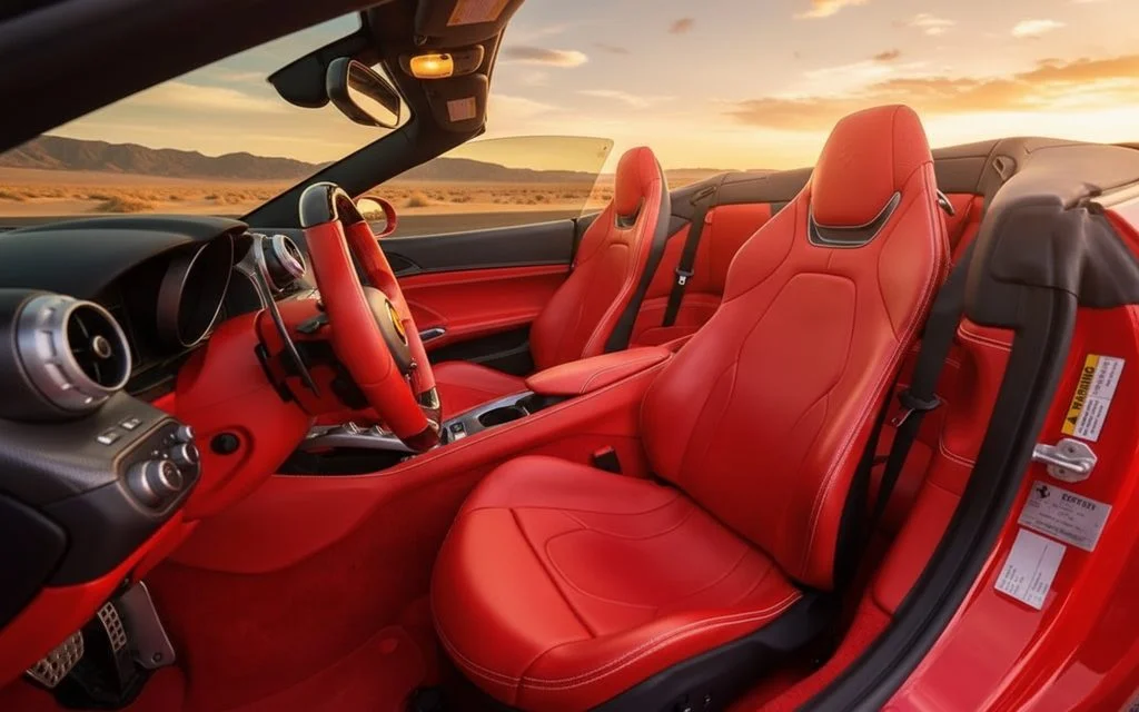Ferrari Portofino 2020 leather seats and cabin – rental in Dubai