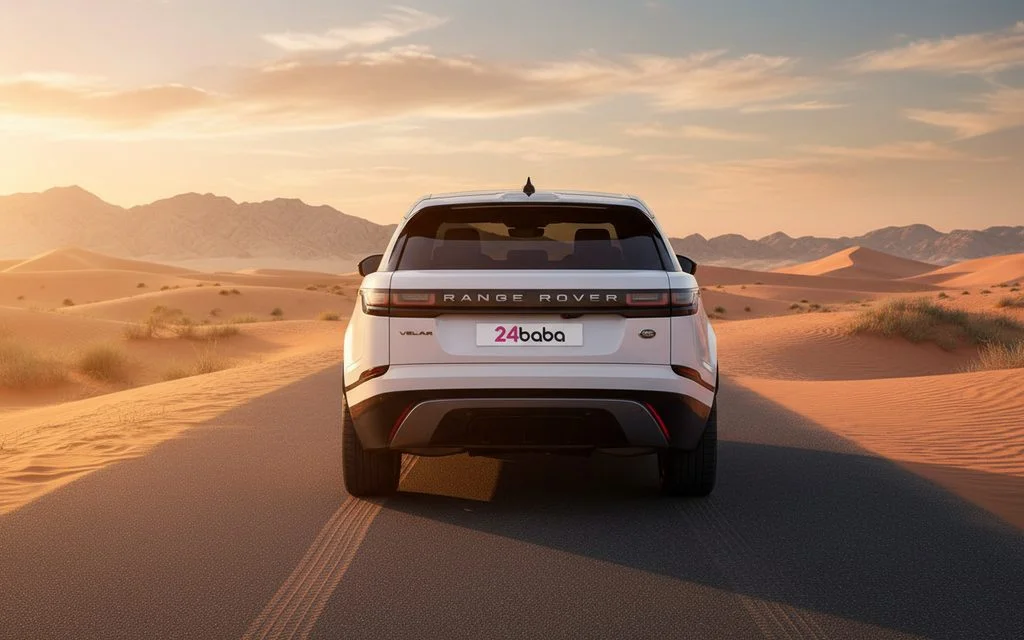 Land Rover Range Rover Velar 2022 White rear view showing taillights