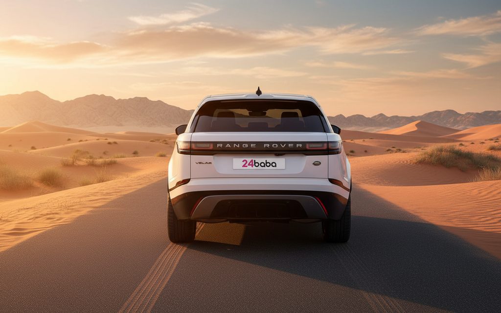 Land Rover Range Rover Velar 2022 White rear view showing taillights