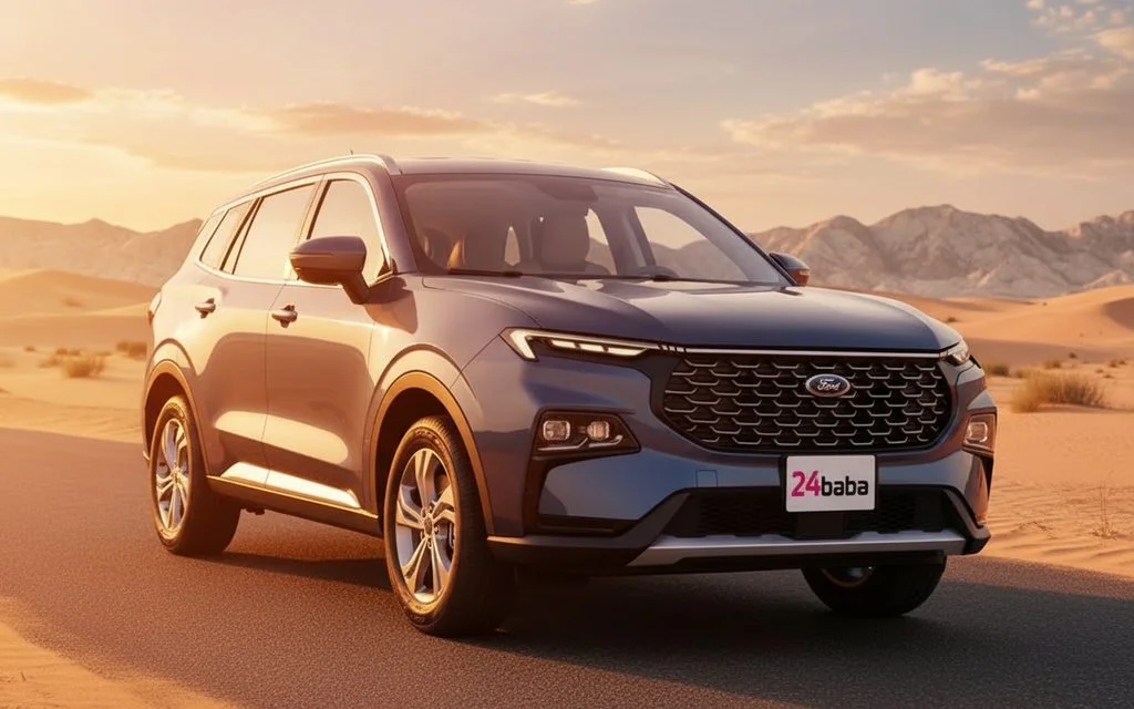 Ford Territory 2024 Blue front view with headlights