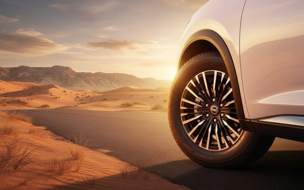 Nissan Patrol 2022 alloy wheel close up