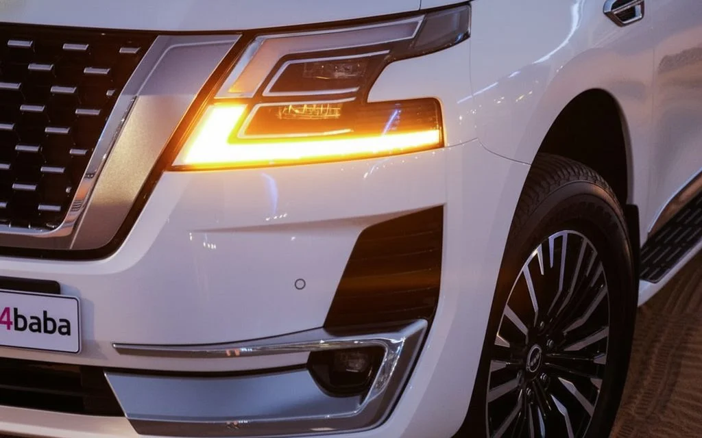 Nissan Patrol 2022 White front view with headlights