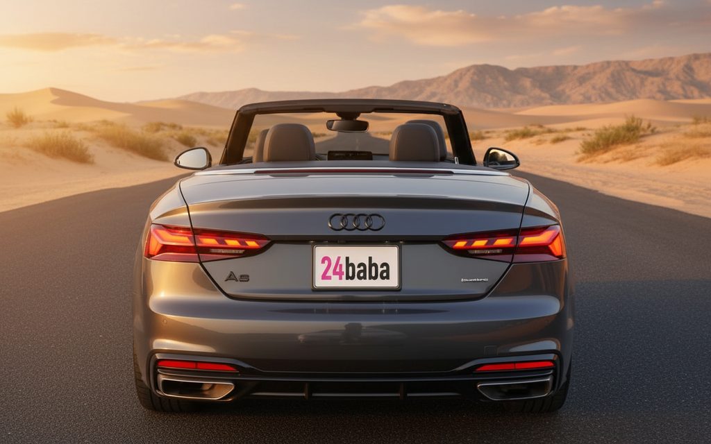 Audi A5 2020 Grey rear view showing taillights