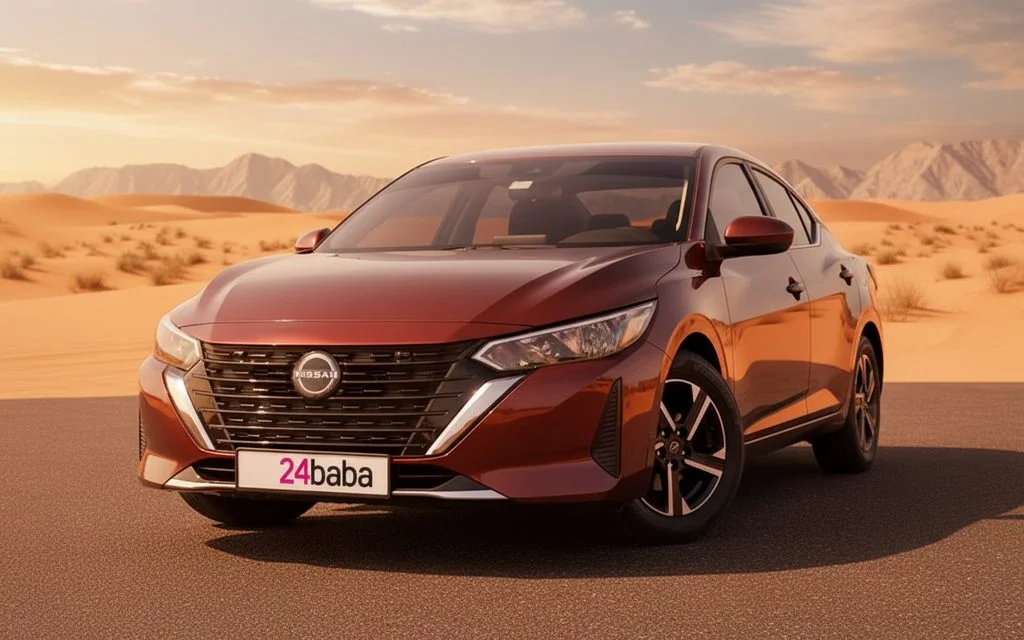 Nissan Sentra 2024 Red front view with headlights