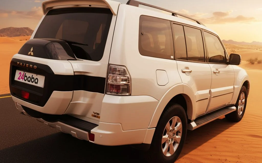 Mitsubishi Pajero 2020 White rear view showing taillights