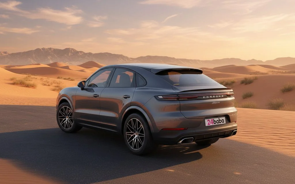 Porsche Cayenne 2025 Grey rear view showing taillights