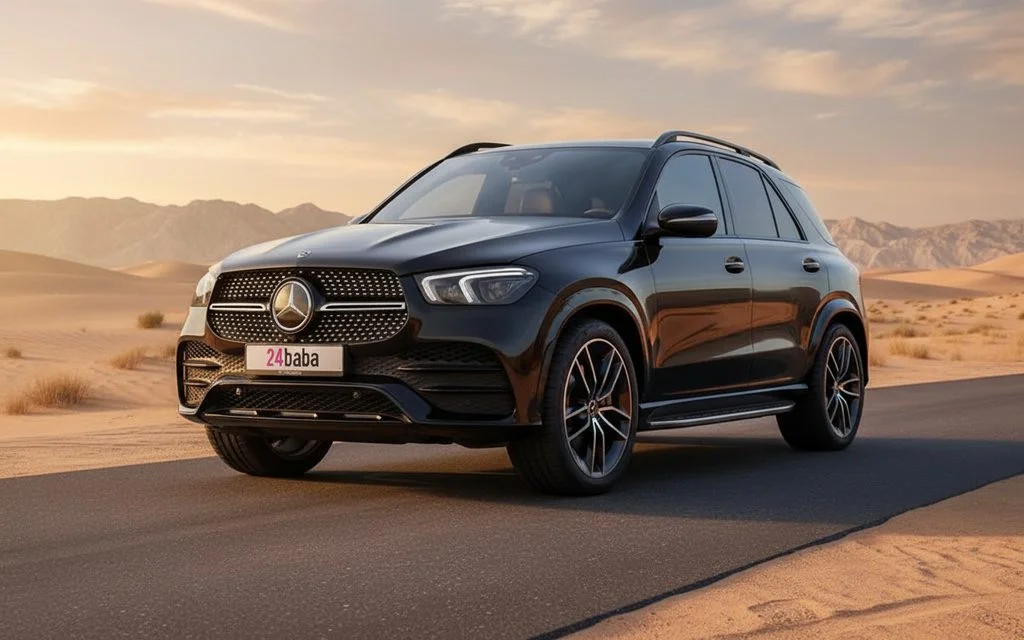 Mercedes Gle450 2022 Black front view with headlights