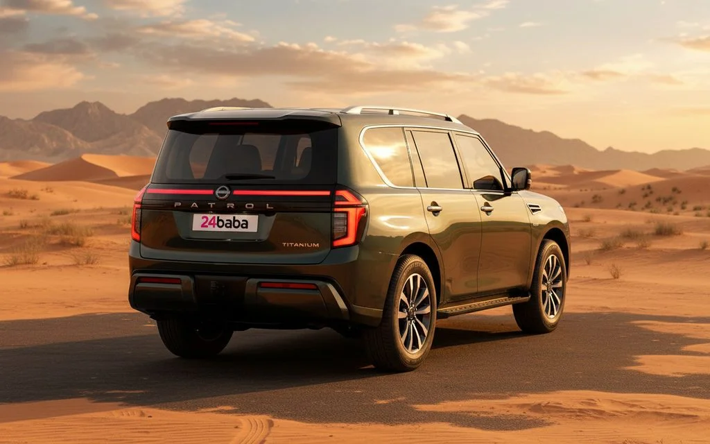 Nissan Patrol 2025 Green rear view showing taillights