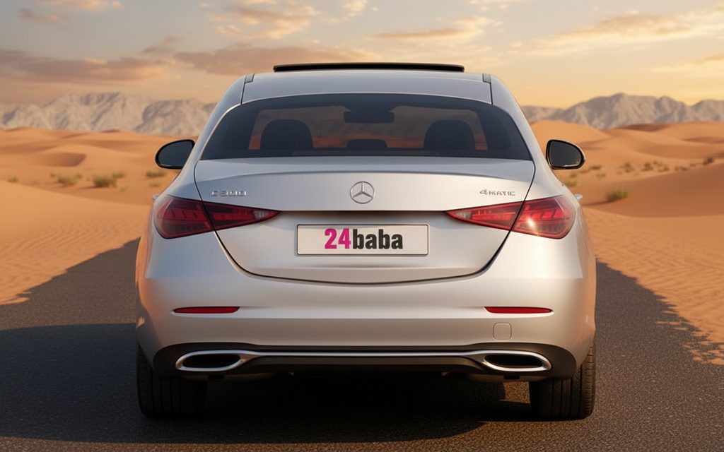 Mercedes C300 2023 Grey rear view showing taillights