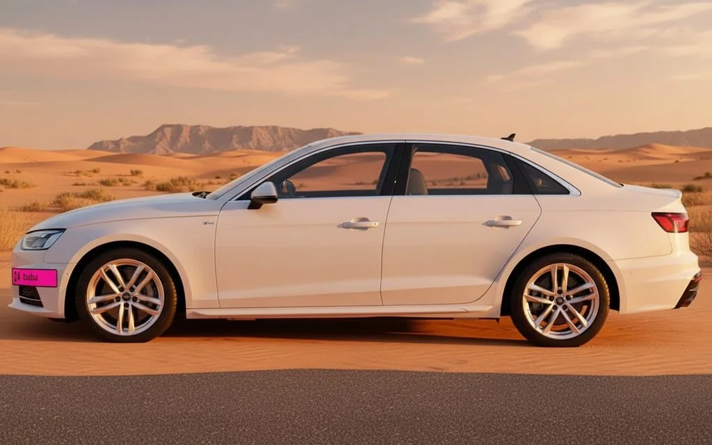 Audi A4 2023 White side profile