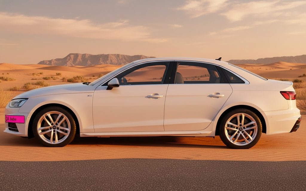 Audi A4 2023 White side profile