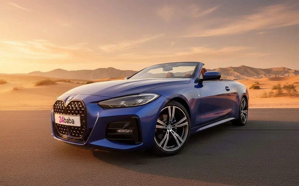 Bmw 420 2023 Blue front view with headlights