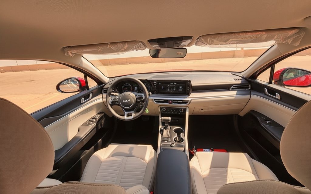 Kia K5 2023 interior view showing trim