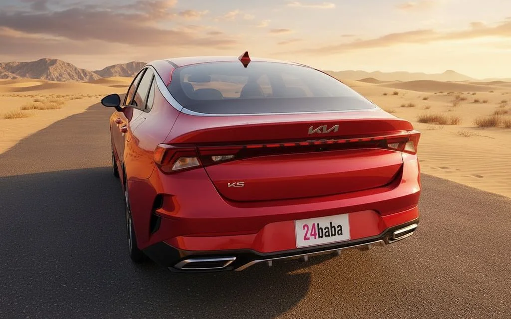 Kia K5 2023 Red rear view showing taillights