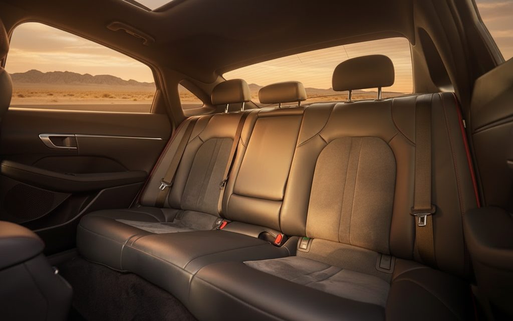 Hyundai Sonata 2022 leather seats and cabin – rental in Dubai