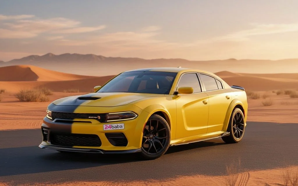 Dodge Charger 2021 Yellow front view with headlights