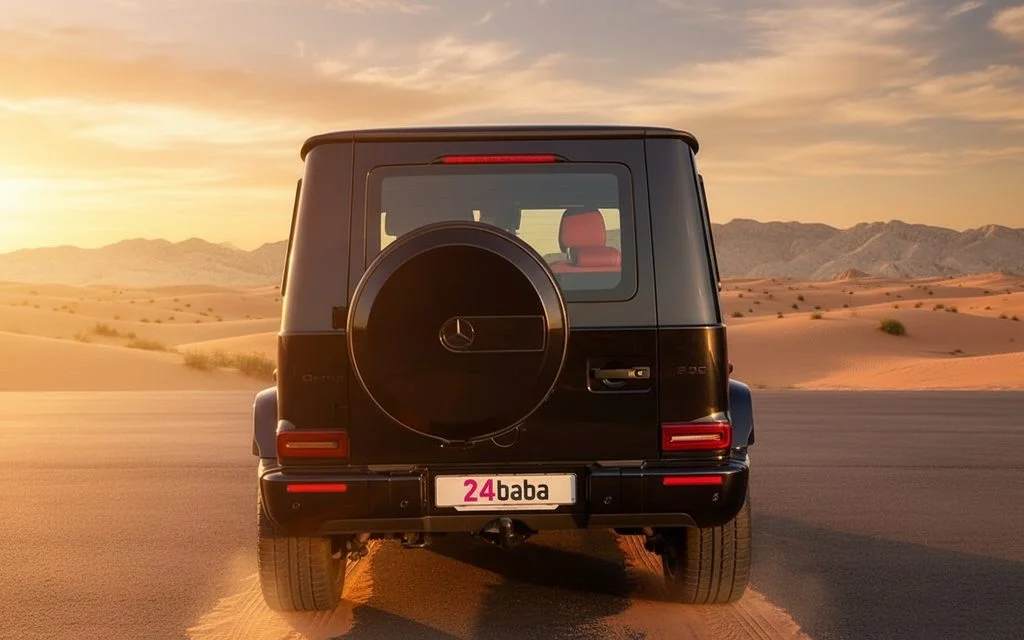 Mercedes G63 2024 Black rear view showing taillights