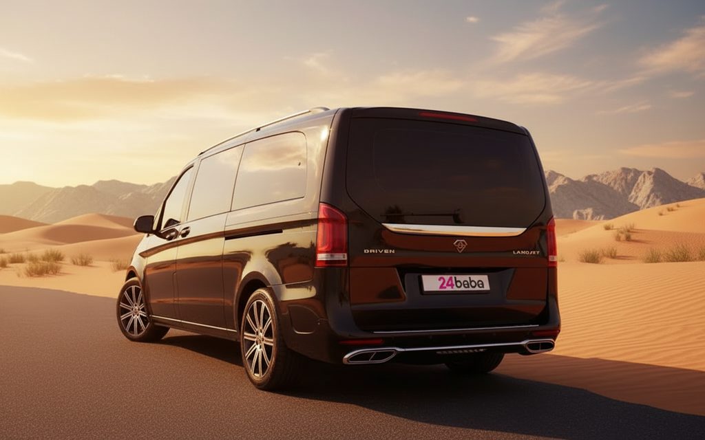 Mercedes V Class 2023 Black rear view showing taillights