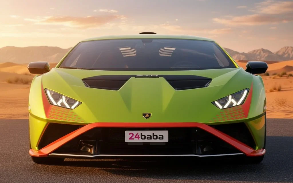 Lamborghini Huracan 2022 Green front view with headlights