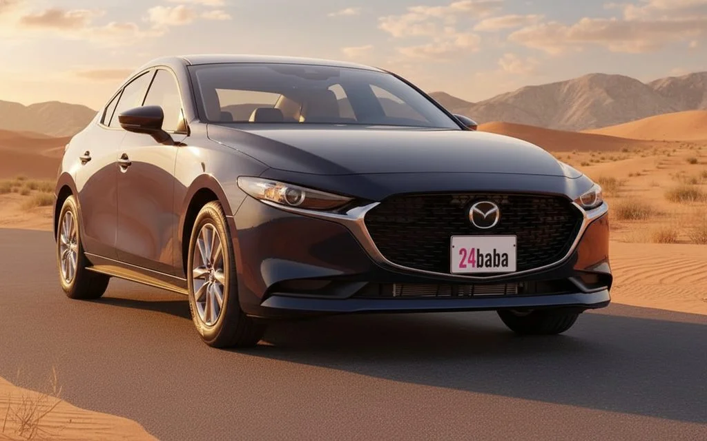 Black Mazda 3 2024 front view