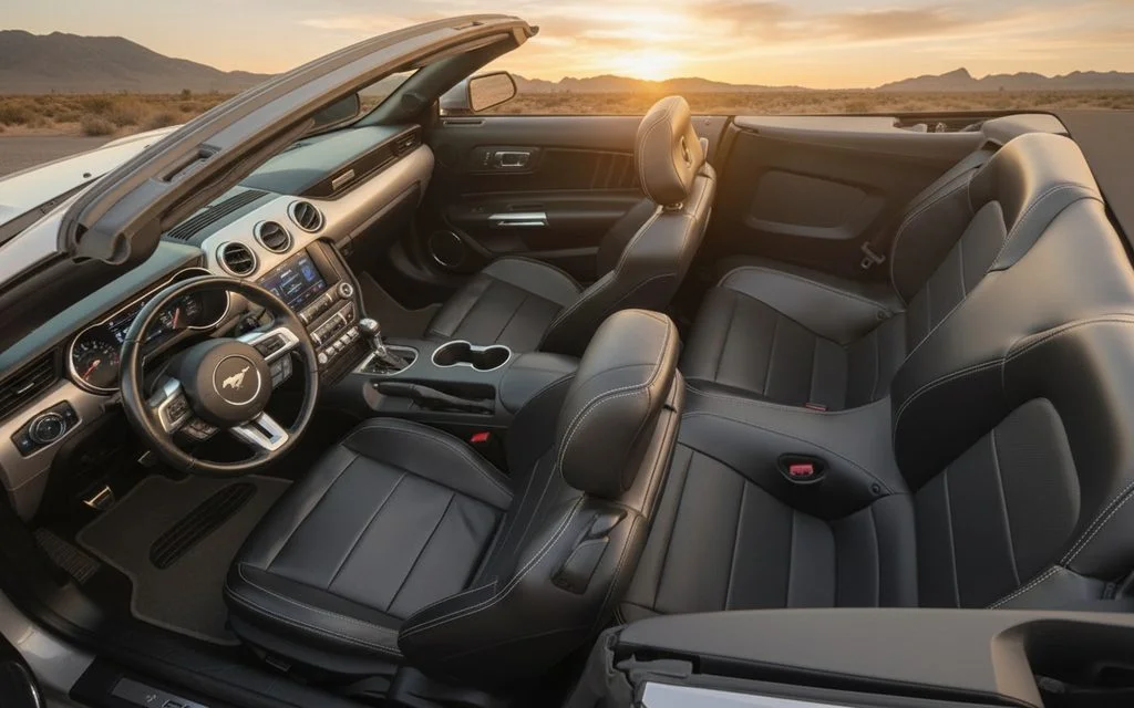 Ford Mustang 2023 interior view showing trim – rental in Dubai