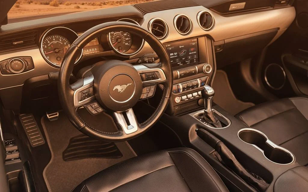 Ford Mustang 2023 dashboard and infotainment – rental in Dubai