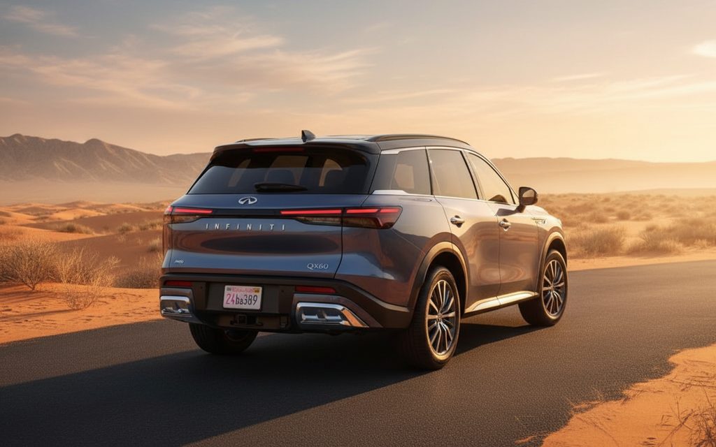 Infiniti Qx60 2023 Blue rear view showing taillights