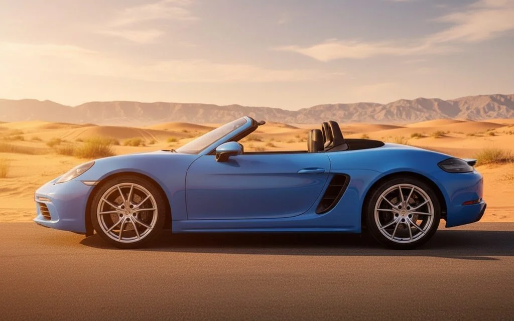 Porsche Boxster 2024 Blue side profile