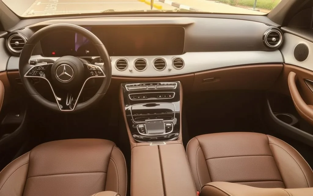 Mercedes E250 2023 dashboard and infotainment