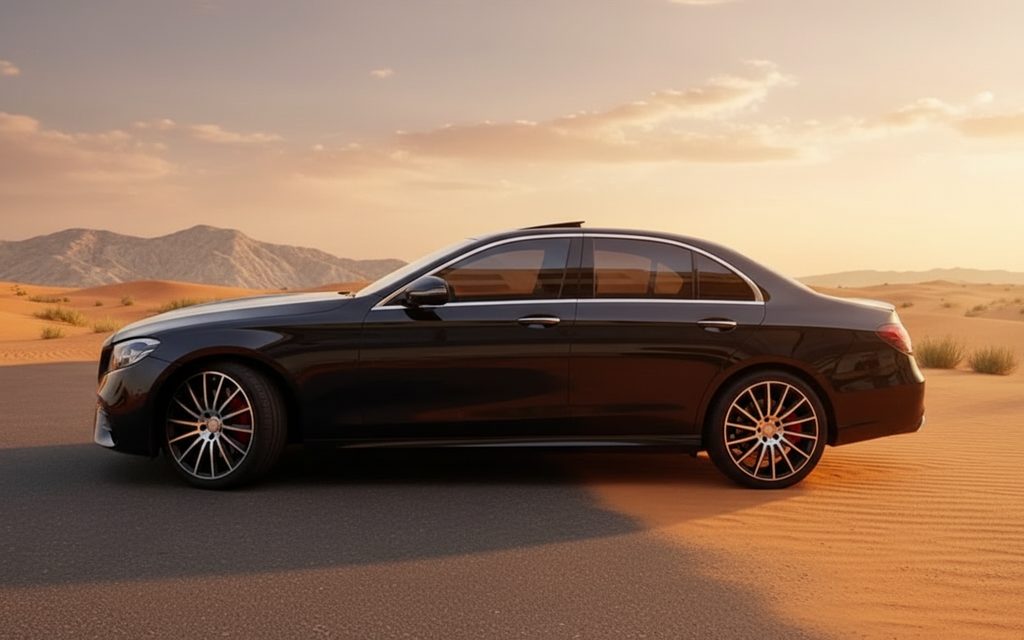 Mercedes E250 2023 Black side profile