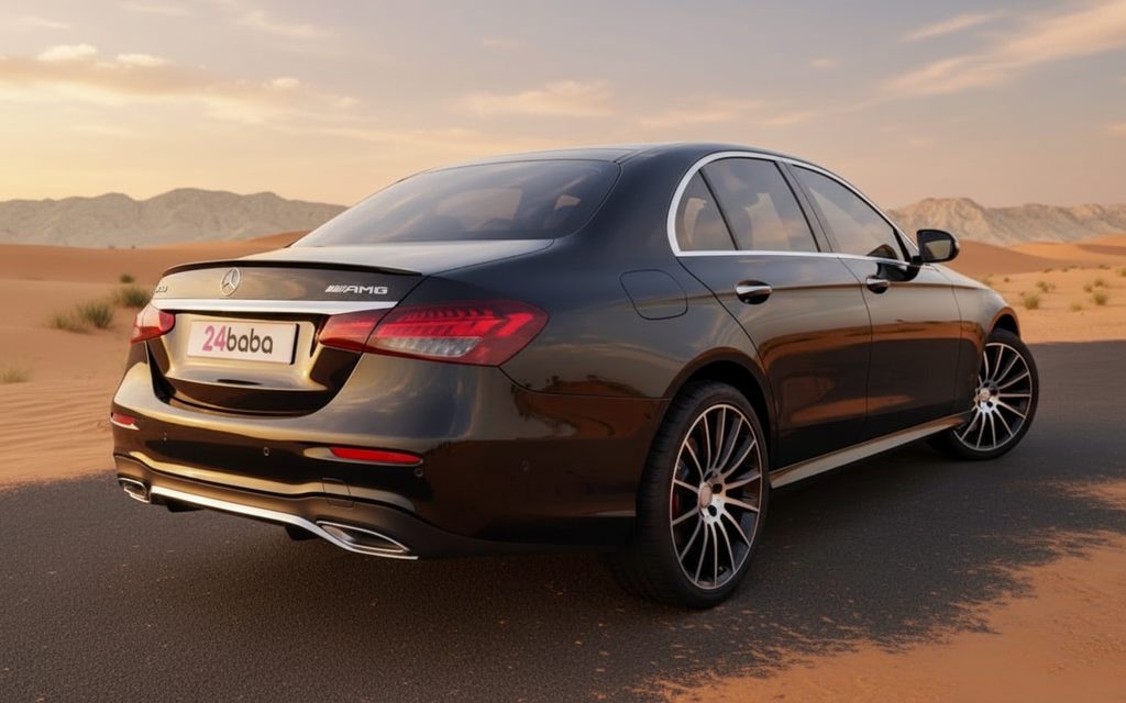 Mercedes E250 2023 Black rear view showing taillights