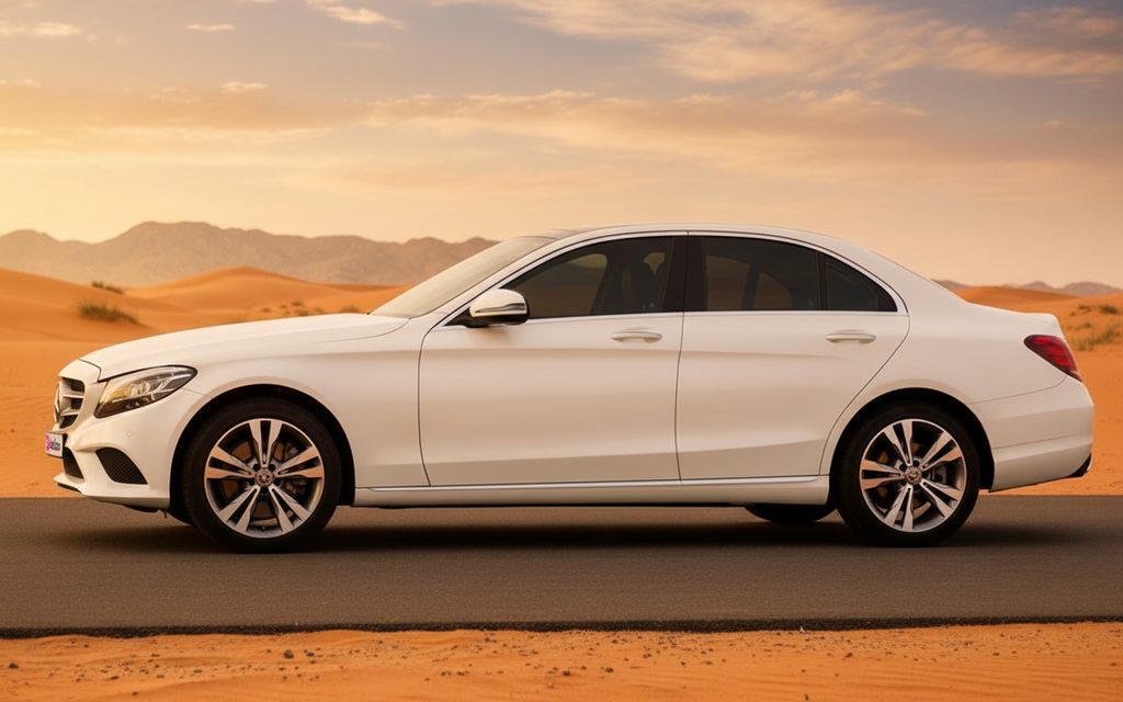 Mercedes C300 2020 White side profile