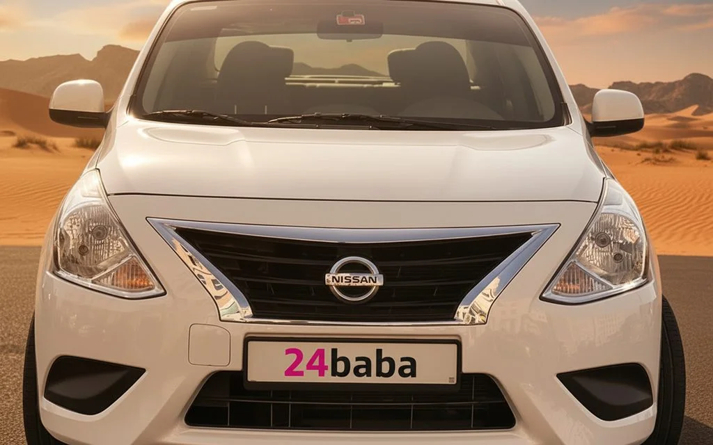 Nissan Sunny 2020 White front view with headlights