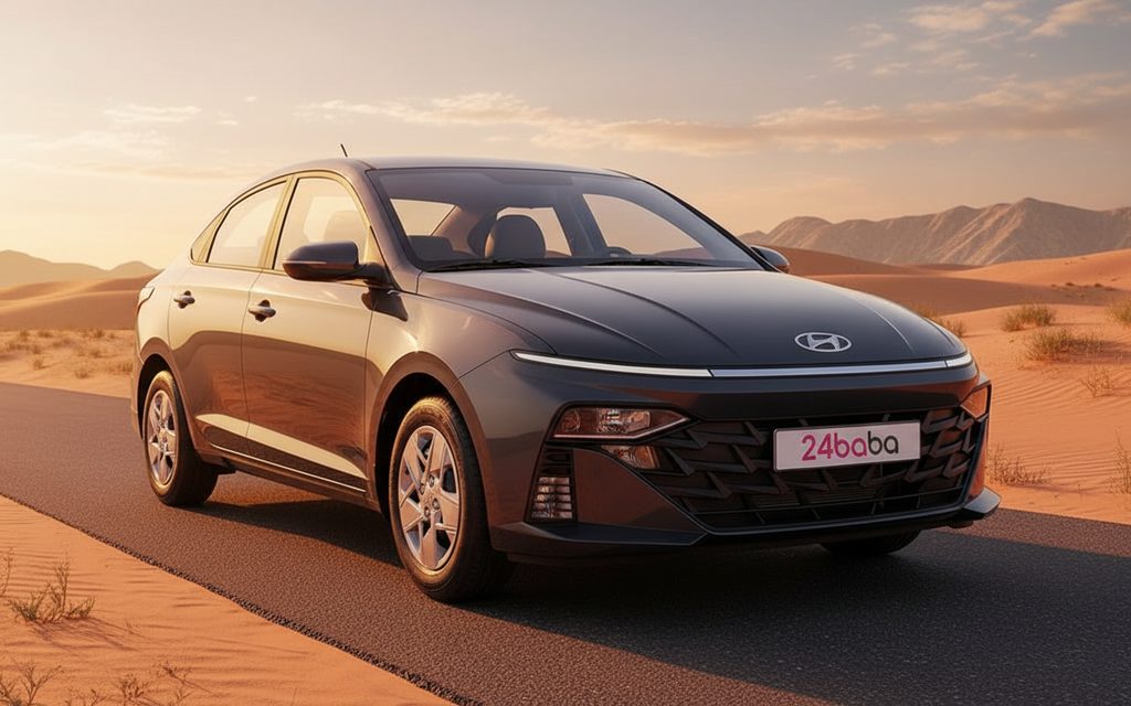 Hyundai Accent 2024 Dark Gray front view with headlights