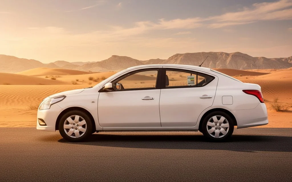 Nissan Sunny 2022 White side profile
