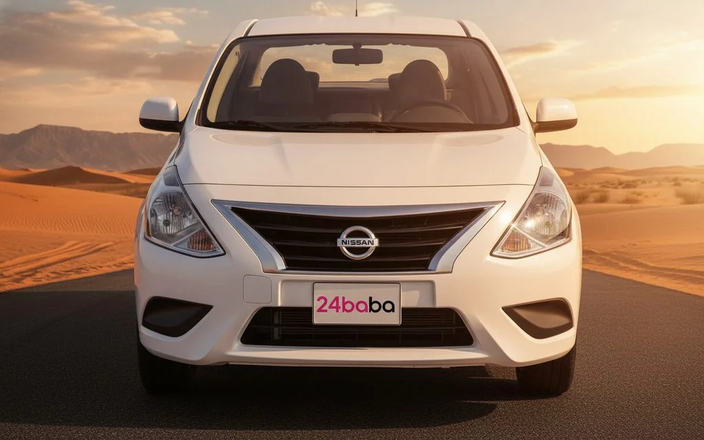 Nissan Sunny 2022 White front view with headlights